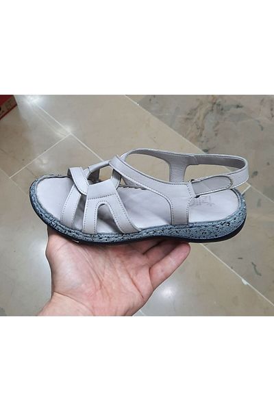 BELOX صندل نسائي من الجلد الطبيعي من الداخل إلى الخارج مع نعل تدليك لتقويم العظام