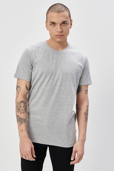 Riders by Lee Γκρι βαμβακερό μπλουζάκι MelangeRegularFit Crew Neck