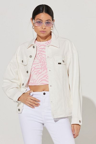 Lee Weiße, dehnbare Jeans – Regular Fit Trucker-Jeansjacke