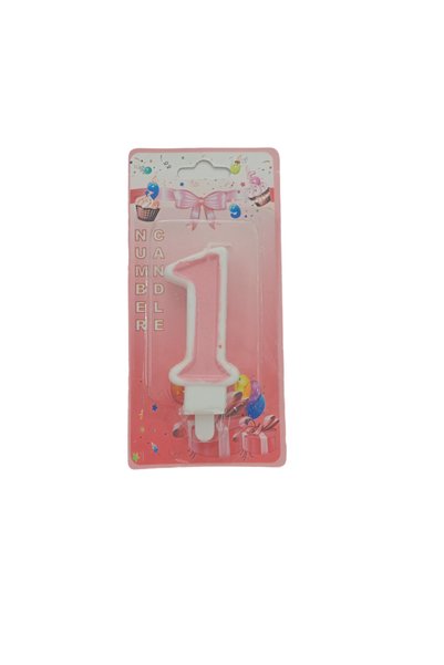 Apsal 1 YAŞ PEMBE RENKLİ DOĞUM GÜNÜ MUMU APSAL