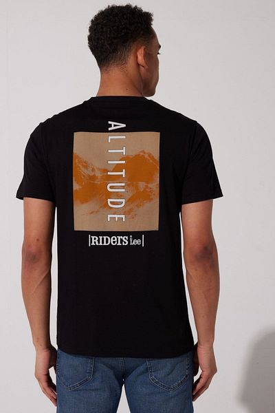 Riders by Lee Černé tričko Regular Fit Crew Neck 100% bavlna