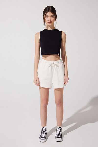 Lee Regular Fit Regular Fit 100% Cotton Elastic Waist Off White Sweat Shorts