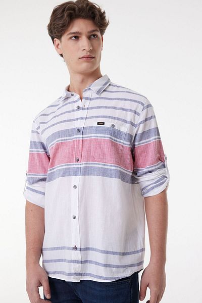 Lee Striped Regular Fit Cotton Shirt - Long Sleeve