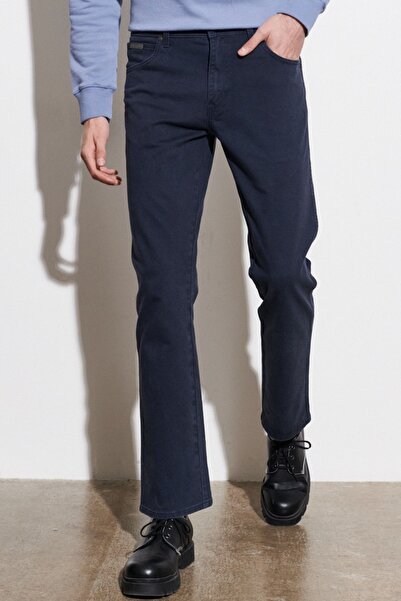 WRANGLER تكساس أصيلة - بنطلون أزرق داكن قابل للتمدد مستقيم