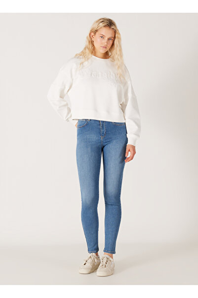 WRANGLER High Waist Super Narrow Leg Skinny Fit Light Blue Women's Denim Trousers W27H017404-Light Blue