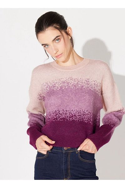 Lee Crewneck Crop Dark Pink Sweatshirt Women L232490629-Dark Pink