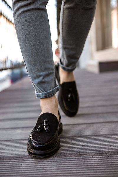 Chekich Ανδρικά παπούτσια BLACK CH002 RST Loafer Verniciata