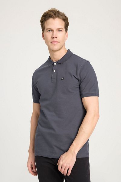 WRANGLER AnthracitePoloCollar 100% CottonRegularFit T-shirt