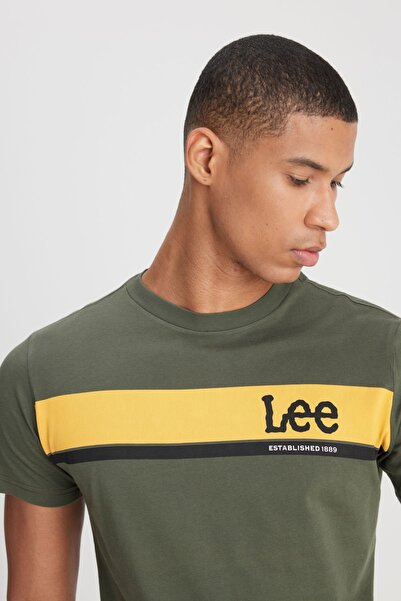 Lee Lightweight Graphic Men's Khaki Crew Neck T-Shirt