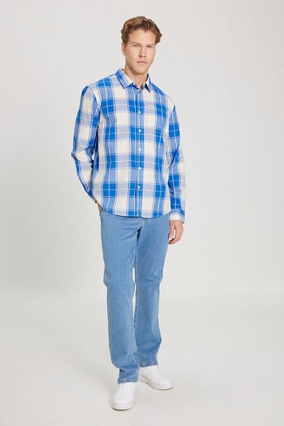 WRANGLER 100% Cotton Checkered Long Sleeve Regular Fit Shirt