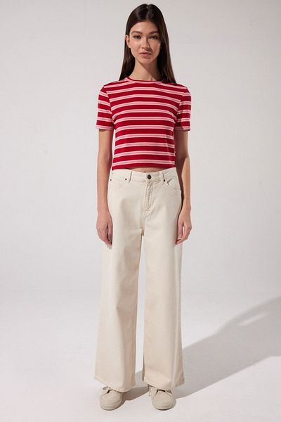 Lee StellaaLineFit- High Waist Wide Leg Ecru Jeans
