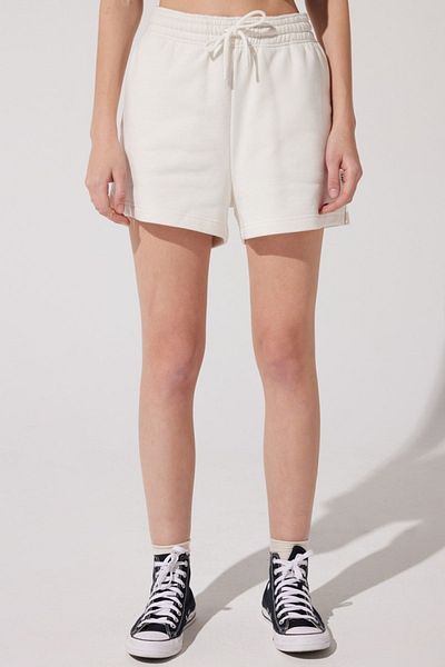 Lee Regular Fit Regular Fit 100% Cotton Elastic Waist Off White Sweat Shorts