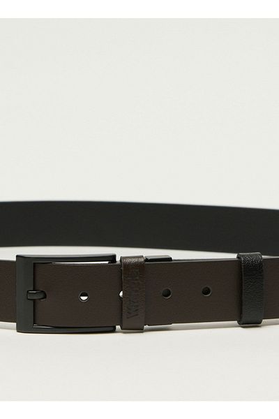 WRANGLER 100% Leather Black-Brown Belt