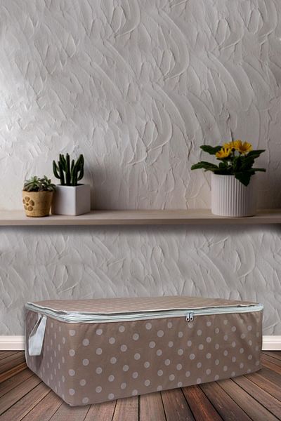 ADARYA HOME Canapea extensibilă cu 5 locuri, tip bază de pernă, resturi de depozitare a hainelor - resturi de bază, model cu buline (ROZ PUDRĂ)