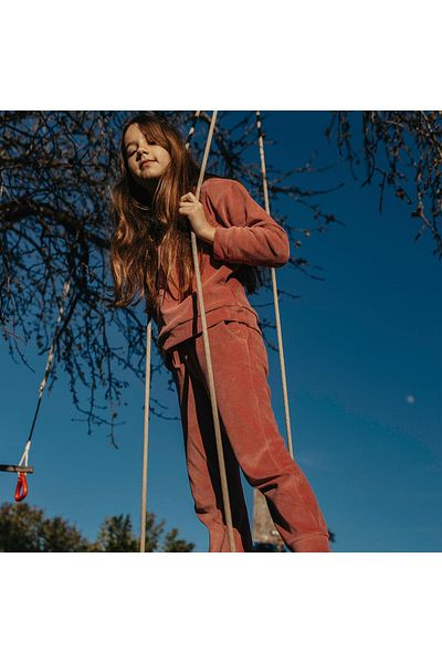 Antebies Pink Velvet Hooded Tracksuit Set