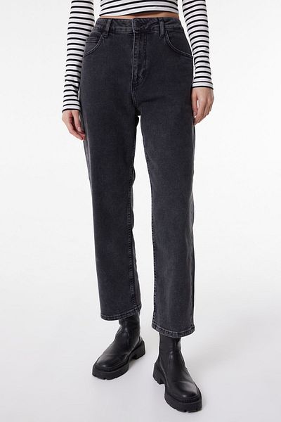 Lee Straight Fit Straight Cut Regular Waist Rider Anthrazit Damen-Jeanshose aus Baumwolle, dehnbar