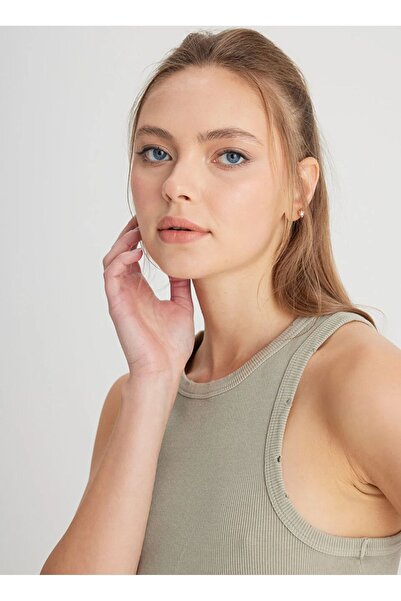 WRANGLER Crew Neck Khaki Women's Blouse W 241281801 -Sleeveless Blouse