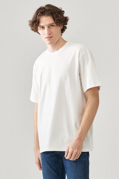 Lee Ecru-T-Shirt – bequeme Passform, 100 % Baumwolle, lockere Passform