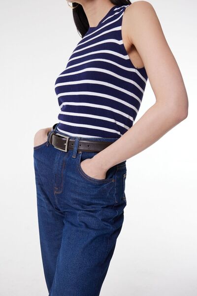 Lee High Waist Stretch Blue Jeans -StellaTaperedRegularFit Jeans