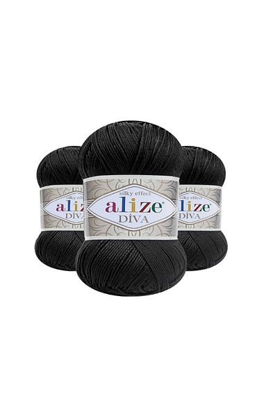 Alize Diva Black 5 Pieces Color: 60