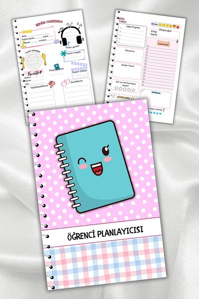 daily notebook مخطط 60 ورقة مقاس A5 للطلاب كاواي - دفتر ملاحظات و دفتر ملاحظات