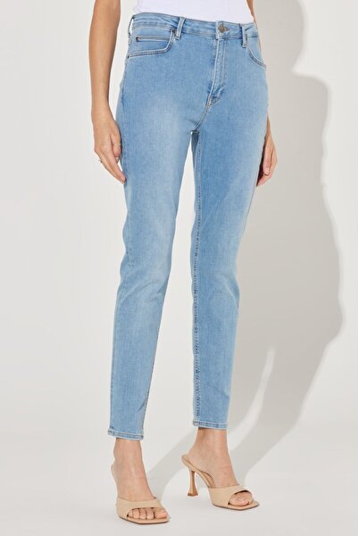Lee Foreverfit Skinny Fit Dar Kesim Yüksek Bel Çok Dar Paça Mavi Kadın Esnek Jean Denim Kot Pantolon