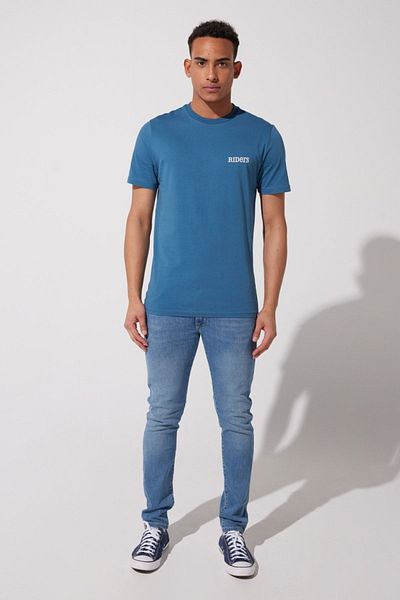 Riders by Lee Μπλουζάκι Regular Fit 100% Cotton Crew Neck Petrol Blue T-shirt