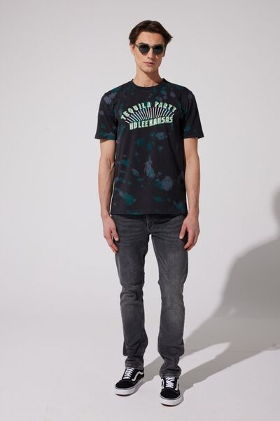 Lee Regular Fit Normal Cut 100% Cotton Crew Neck Black T-Shirt