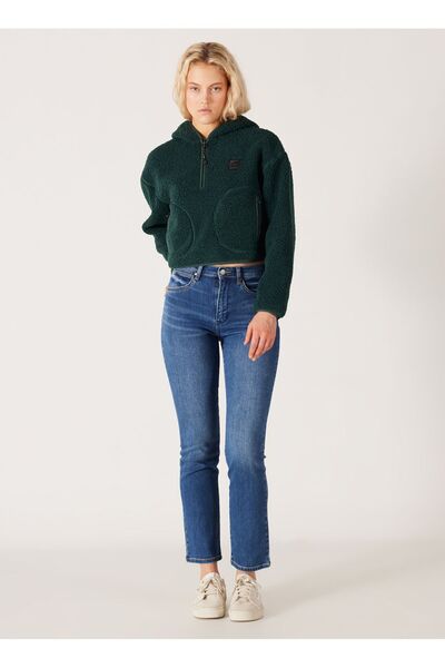 WRANGLER Normal Waist Slim Leg Green Women's Denim Trousers W26L4737A-Green