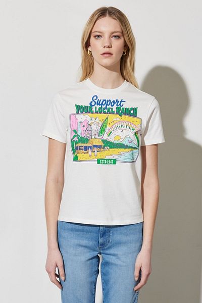 WRANGLER White Regular Fit Crew Neck 100% Cotton T-Shirt