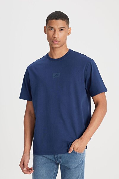 Lee Loose Fit Rahat Kesim %100 Pamuk Bisiklet Yaka Lacivert Tişört
