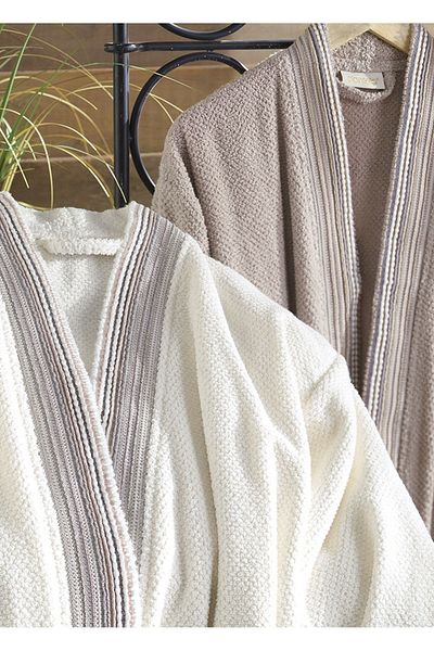 Dantela Σετ μπουρνούζι Harmony 6 τεμαχίων Jacquard - Κρεμ/Χρώματα πλακιδίων
