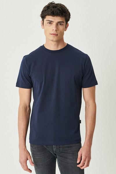 Riders by Lee Marineblaues T-Shirt mit normaler Passform, 100 % Baumwolle, Rundhalsausschnitt