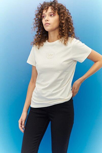 Lee Slim Fit Slim Fit 100% Cotton Crew Neck Ecru T-Shirt