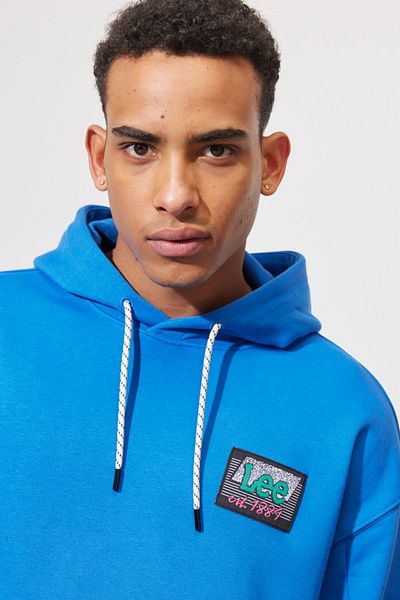 Lee Loose Fit Relaxed Fit Herren-Kapuzenpullover aus 100 % Baumwolle in Blau
