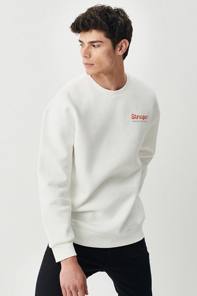 Riders by Lee Ecru-Farbe - Rundhalsausschnitt und erhabener SchnittLooseFit-Sweatshirt