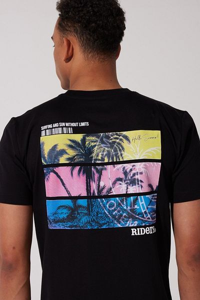 Riders by Lee Μαύρο T-shirt Regular Fit Crew Neck 100% βαμβακερό