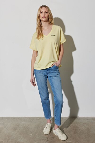 WRANGLER V-neck 100% Cotton Regular Fit T-shirt