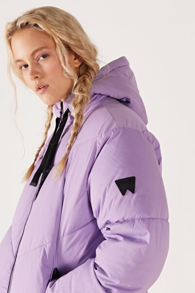 WRANGLER Light Lilac Hooded Relaxed Fit Puffer Jacket