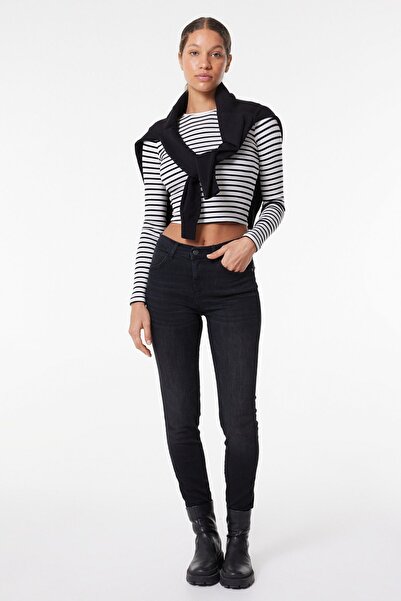 WRANGLER Blugi skinny din bumbac elastic cu talie înaltă - Blugi de damă