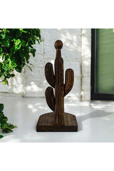 Kütük shop Дървена поставка за салфетки Кактус