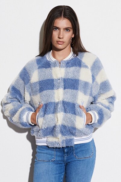 WRANGLER Regular Fit Normal Kesim Dik Yaka Mavi Bomber Ceket
