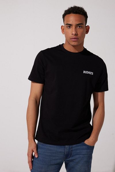 Riders by Lee Černé tričko Regular Fit Crew Neck 100% bavlna