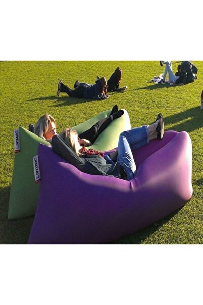 Ksburda Pratik Şişme Yatak Rüzgarla Havayla Dolan Lamzac Şişme Şezlong Kamp Plaj Deniz Yatağı Koltuk