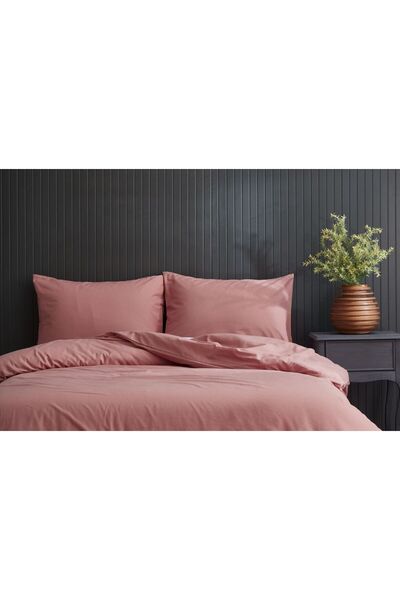 Medaillon Home Fete de perna din bumbac Dusty Rose 2 bucati cu husa - 50x70 Cm