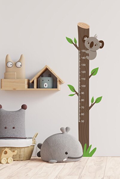 efekt reklam Koala Boy Ölçer Cetveli Çocuk Bebek Odası Kendinden Yapışkanlı Duvar Kağıdı Aksesuarlar Süsü Sticker