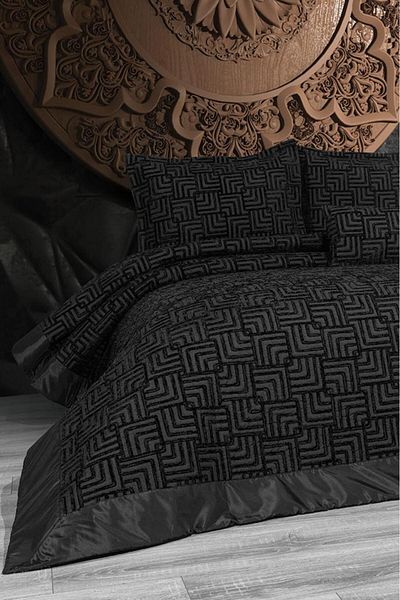 Çeyiz Diyarı Anastasia 4 Piece Bedspread - 240x260 Black Black