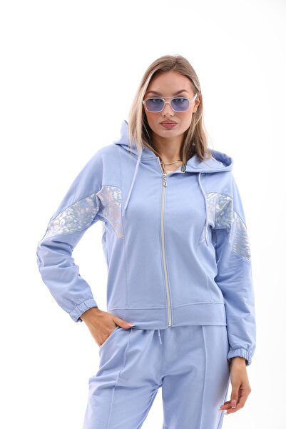 WestBound Γυναικείο αθλητικό σετ Foil Printed - Casual Σετ δύο τεμαχίων BABY BLUE