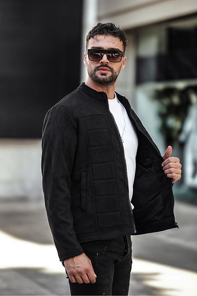gm giyimarket Ανδρικό σουέτ μπουφάν Slim Fit