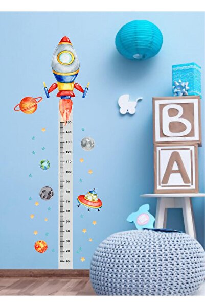 efekt reklam Diagramă de înălțime cu tematică rachete spațiale din sticlă, sufragerie, dormitor, bucătărie, balcon, autocolant din hârtie pentru decorarea peretelui